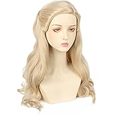 Lucoacos Blonde Long Wavy Curly Hair for Women Halloween Movie Cosplay Costume Wig(P2439)