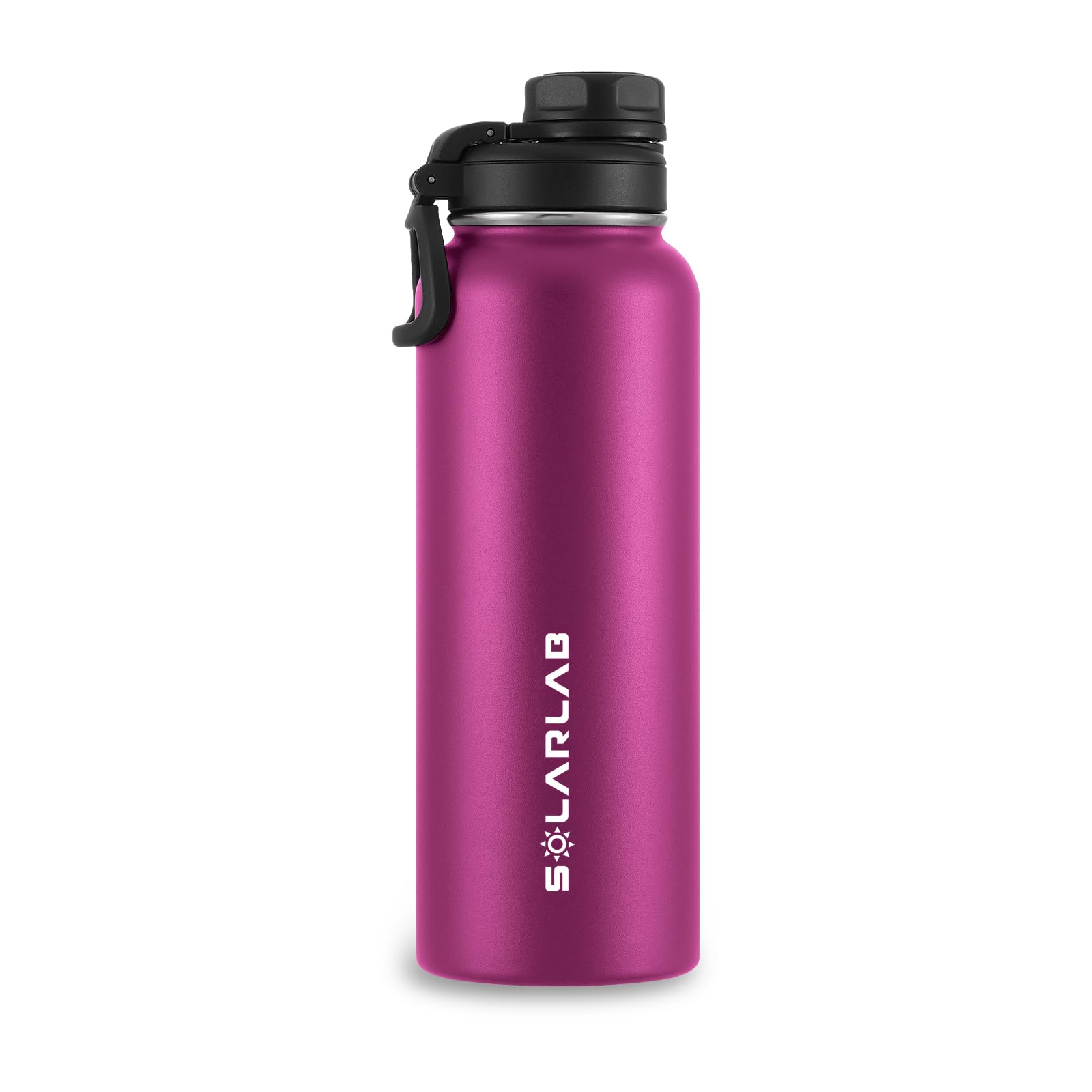 SOLARLAB Insulated Water Bottle 1.2 L Stainless Steel – Thermos Water Bottle – BPA Free – Perfect for Hot, Cold, School, Outdoor, Camping (1.2 L, Purple)