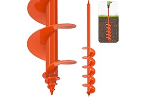 SELEWARE Auger Drill Bit for Planting - 4"x 32" Heavy-Duty Garden Auger Drill Bit, Fits 3/8" Hex Drive Drill - Bulb Planter T