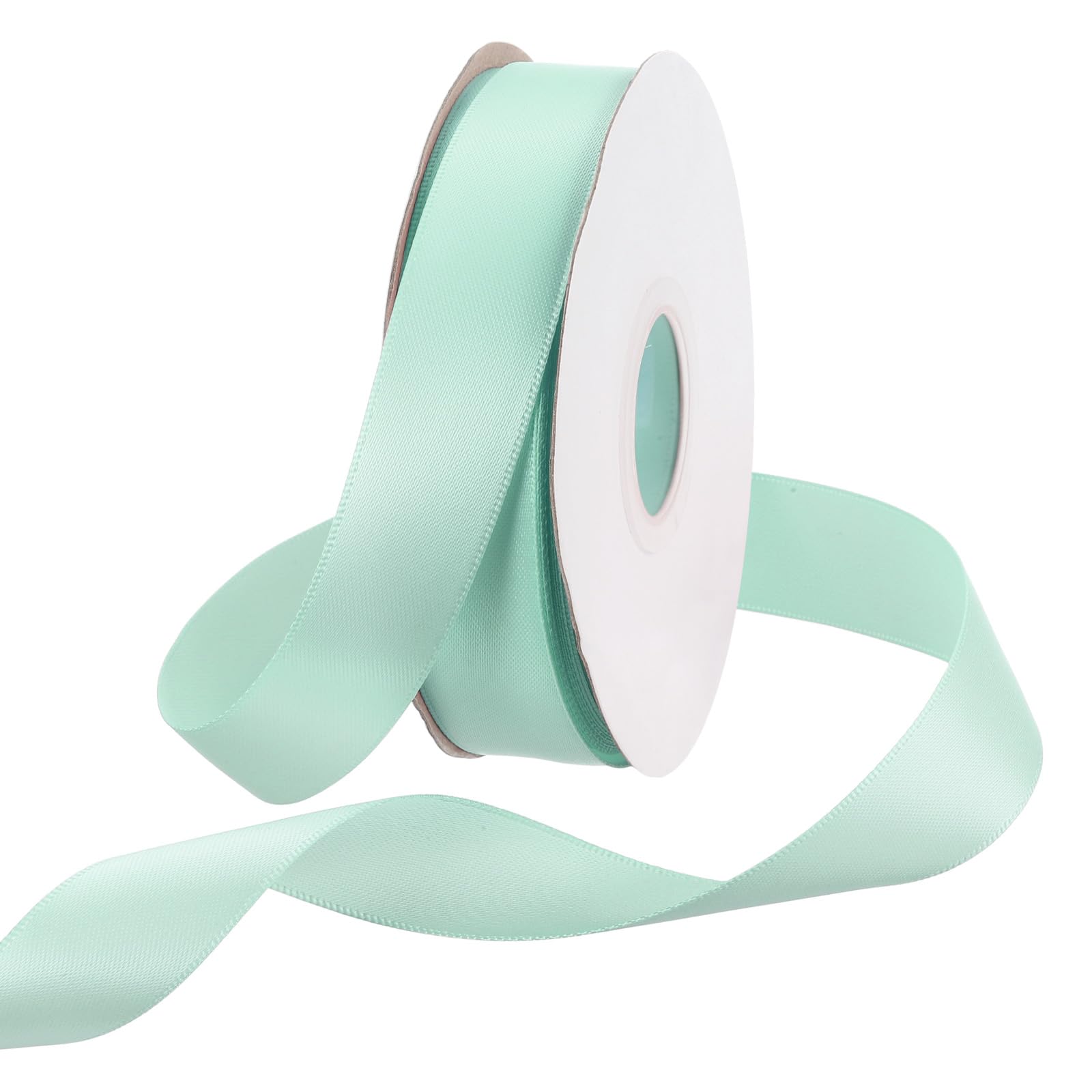 Rebower 20mm Satin Ribbon 23m Thick Double Face Grosgrain Silk Ribbon, [for Gift Wrapping, Hair Bows, Wedding, Cake, Flower] - 25 Yard/75ft/ Aquamarine Blue