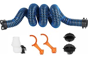 OUTPRIZE 15FT RV Sewer Hose, 24 Mil Heavy Duty TPE Material for Abrasion Resistance and Crush Protection, Camper Sewer Hose Kit with Pre-Attached Bayonet Fittings, 4-in-1 Adapter Elbow and Wrench