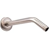 Westbrass D302-1-07 1/2" IPS x 10"Wall Mount Shower Arm with Sure Grip Flange, Satin Nickel