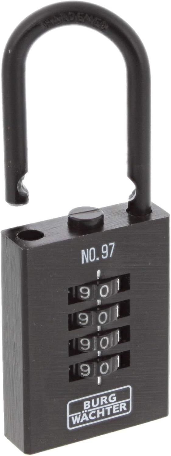 BURG-WÄCHTER Padlock with Combination Lock, Numero 97, 40 mm, Cast Iron, Black - Image 4