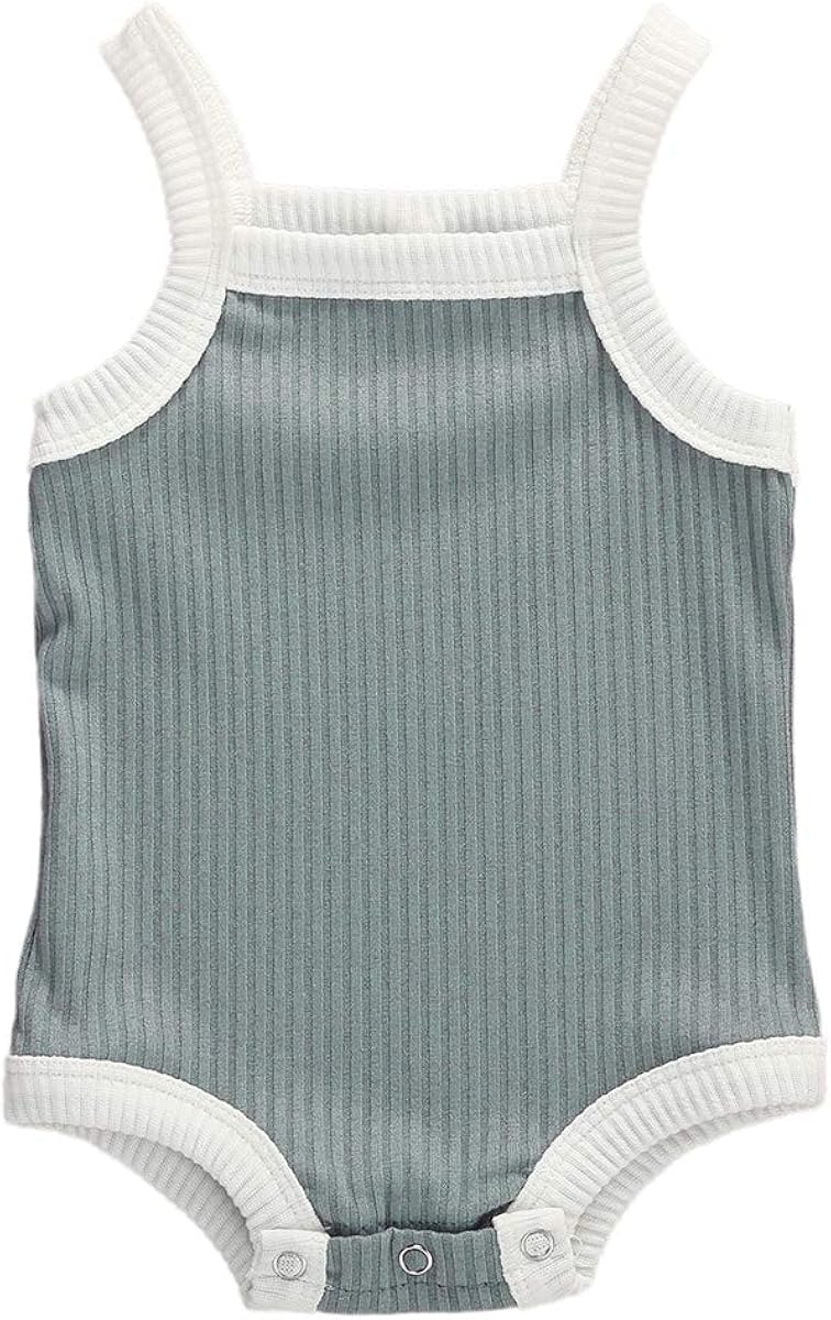 Kuriozud Newborn Infant Baby Girl Cotton Bodysuit Sleeveless Tank Top Super Soft
