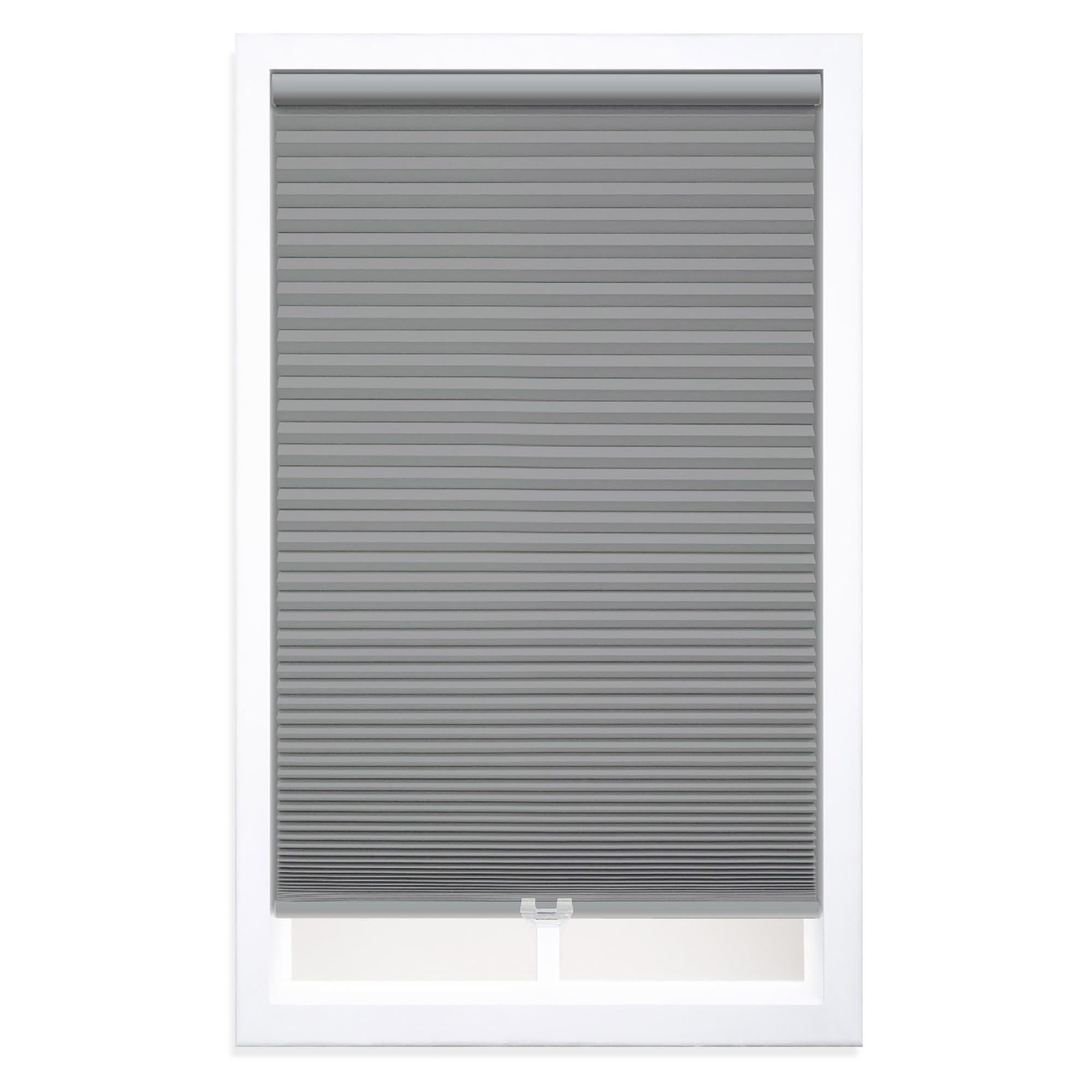 DEZ FURNISHINGS Cordless 1.5" Blackout Cellular Shade, 63.5"W x 48"H, Anchor Gray Image