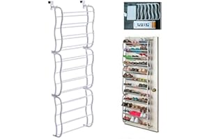 Fancy Buying Over The Door Shoe Rack Holder - 36 Pair Shoes Hanging Shelf Storage Shoe Organizer with Hooks
