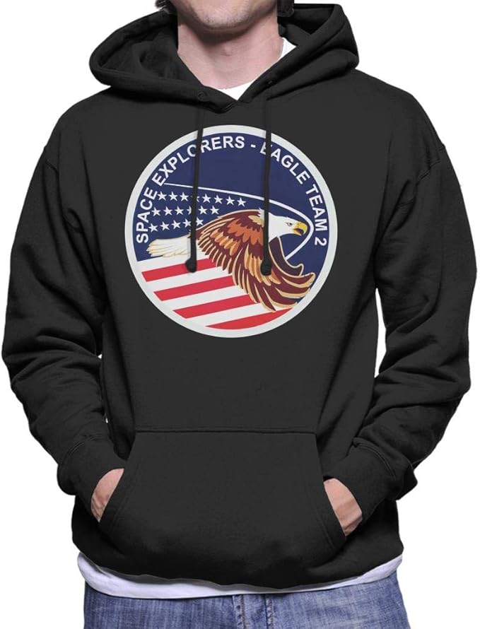 nasa flag discovery spaceship mens hoodie