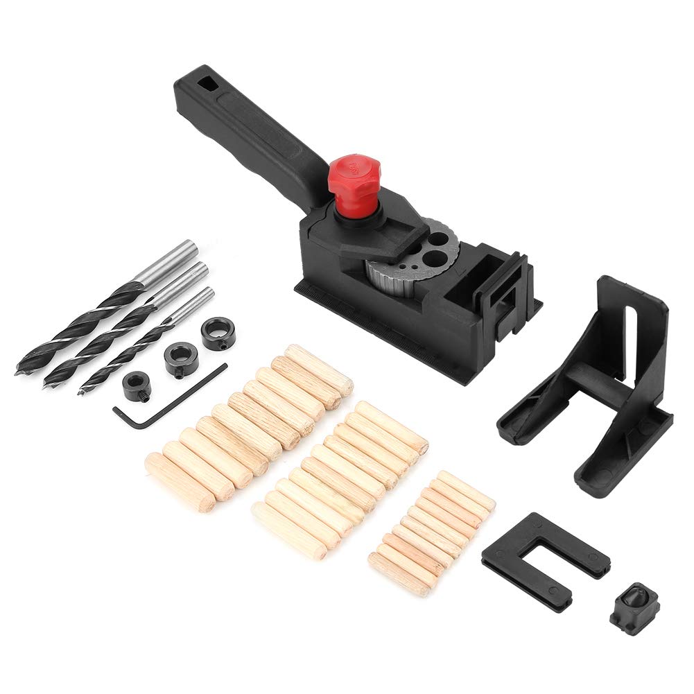 TOPINCN Drilling Guide 38Pcs/Set Wood Dowel Straight Hole Jig Drill Bit Woodworking Carpentry Positioner Locator DIY Tool