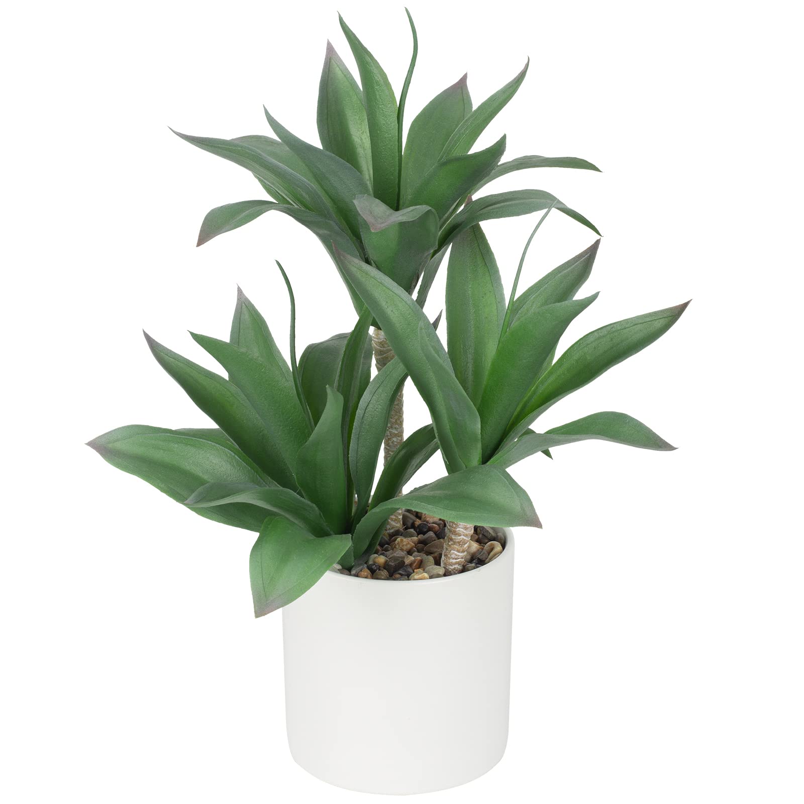Hollyone 37CM Artificial Maguey Succulent Plant, 14.5" Fake Agave in Ceramic Pot, Decorative Faux Potted Plant for Home Decor, Shelf, Table, Desk, Living Room, Kitchen, Bathroom, Office Decorations
