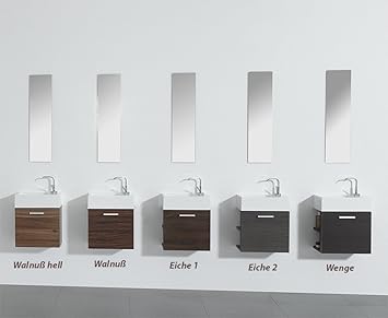 Wunderbad Gäste-WC Badmöbel Waschbecken mit Unterschrank und Ablagefächer