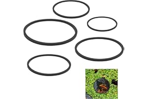 Jeffdad 5pcs Aquarium Floating Plant Rings, Foam Floaters Plant Corral Fish Feeding Ring Aquarium Feeding Ring, for Intercepts Floating Plants(Black)