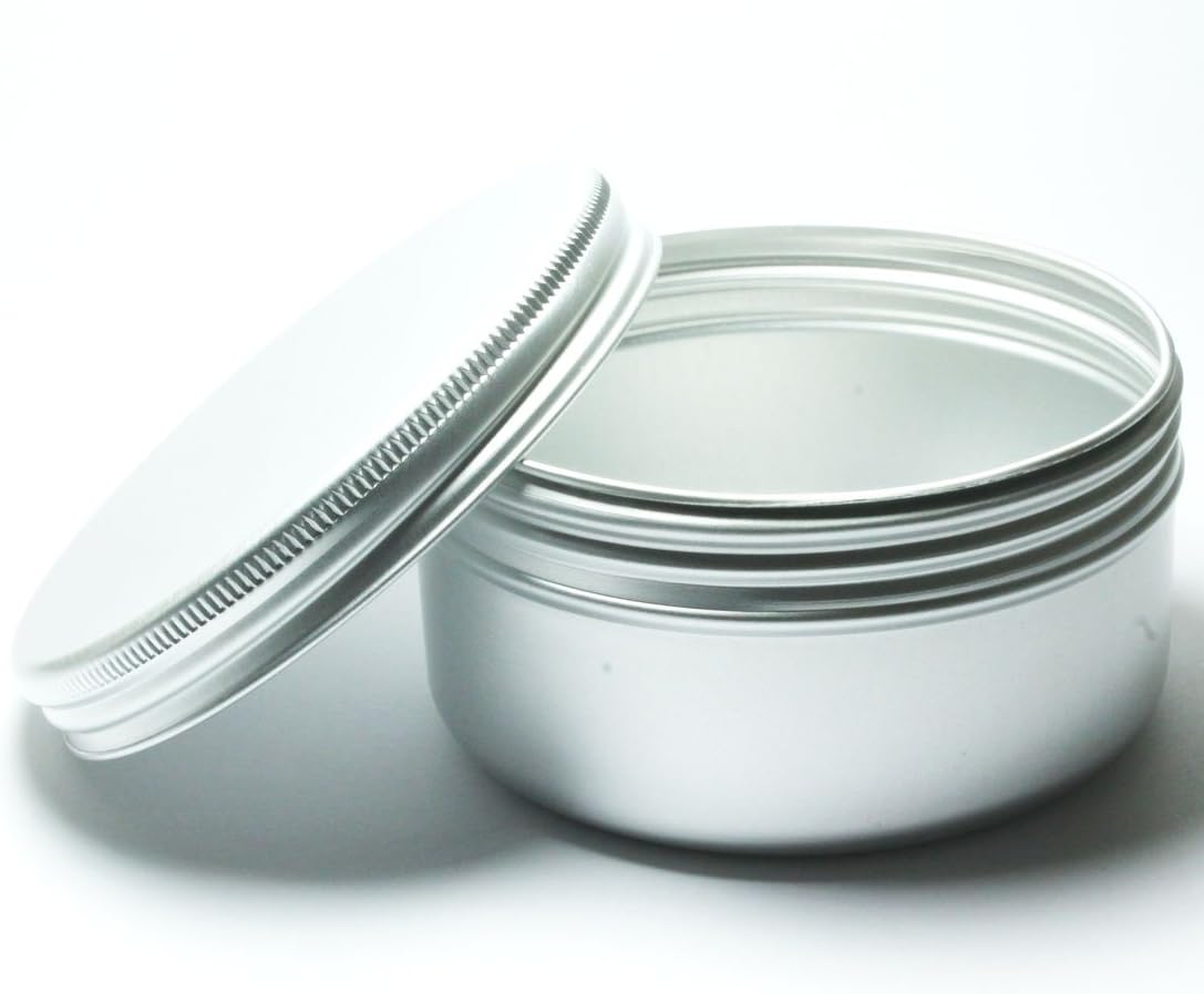 15x ALUMINIUM TINS JARS POT CONTAINER (100ml) For Nail Art MakeUp Cosmetics Travel Creams Lip Balms Tattoo