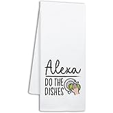 NAHMAKNE Funny Kitchen Towels for Women, Alexa Do The Dishes, Humorous Saying Dish Towels for Kitchen Decor, Housewarming Gifts for New Home, Birthday for Hostess Housewife Sister