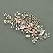 SWEETV Rose Gold Bridal Hair Comb Clip - Rhinestone Wedding Hair Accessories For Women, Girl, Bride