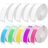 1600 Pcs Label Tape Label Print Stickers 12 x 40 mm Thermal Labels Tapes Compatible with D30 Portable Printer 160 Label/roll (Multicolor, 12 x 40 mm)