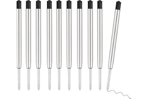 CFDXK 10 Pcs Replaceable Ballpoint Pen Refills, Black Ink Refill, 1mm Medium Refill Compatible with Parker Pen (Black Ink)