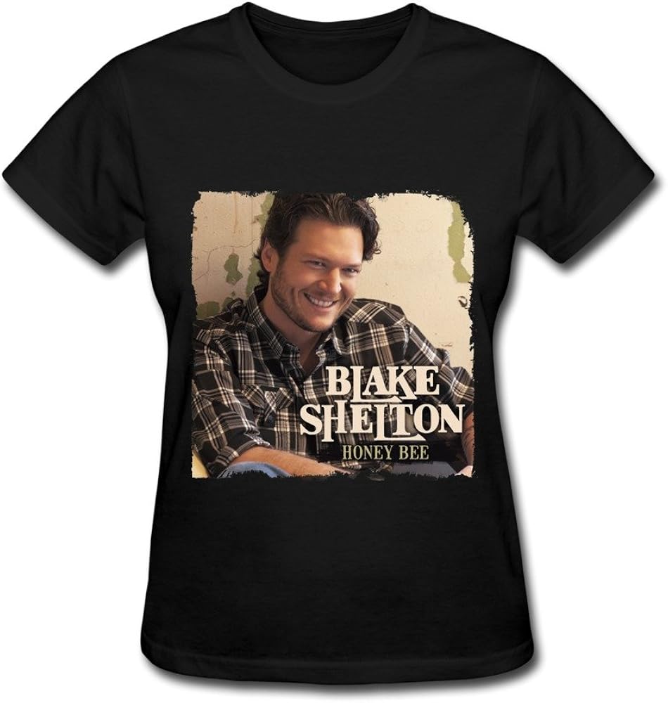 Amazon.com: HANJ Country Folk Singer Blake Shelton Tour 2015 T Shirt for Women Black: Clothing