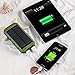 Solar Charger, 10000mAh Portable Power Bank Dual USB Battery Charger External Backup Battery Pack for Cell Phones Camera GPS Tablets and more (Army-green)