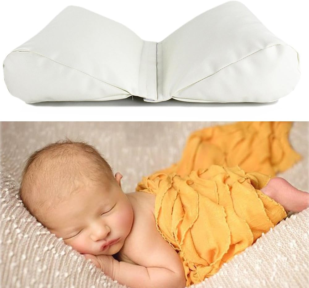 Newborn Photography Poser Pillow Props | 2 PC Wedge Shaped Adjustable Baby Posing Pillows | Infant Butterfly Wheat Positioner Pillow Photo Prop | Basket Filler | 2018 Design & Quality Girl Or Boy (1)