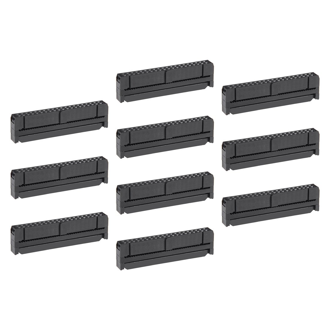 sourcing map 10Pcs 2x20Pin 2.54mm Pitch Double Rows Straight Connector IDC FC Ejector Header