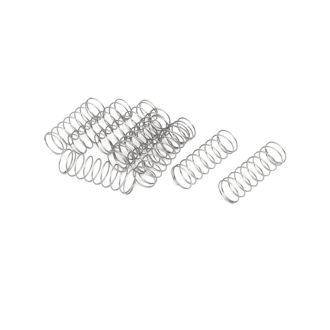 sourcingmap 0.6mmx12mmx35mm 304 Stainless Steel Compression Springs Silver Tone 10pcs