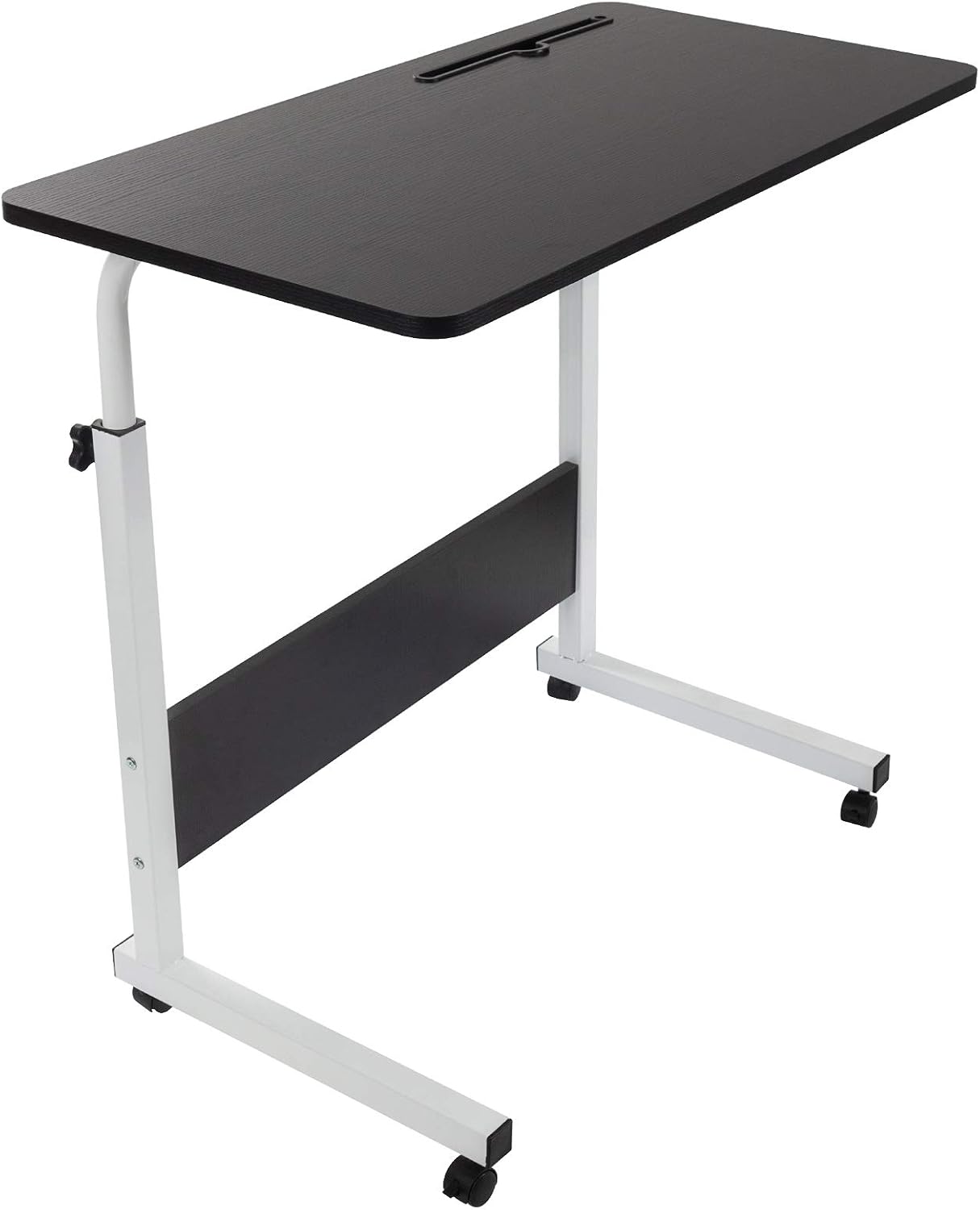 GRANDMA SHARK 80 × 40 cm Computer Desk, Gaming Desk, Rolling Table Bed Sofa for Laptop Height Folding Table with 4 Wheels (Black) - Image 3
