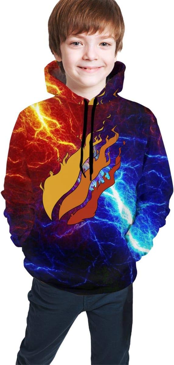 Boy's Preston Fire Nation Playz Gamer Flame Hoodie Sweatshirts Youth Kids Boys Pullover Hooded Sweater