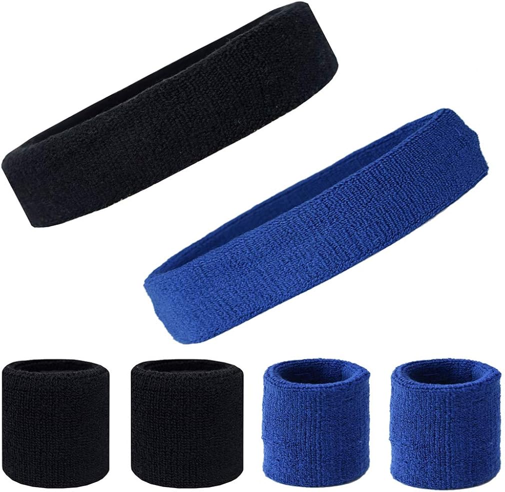 SSGJK Cotton Head and Wrist Sweatband Set Headband