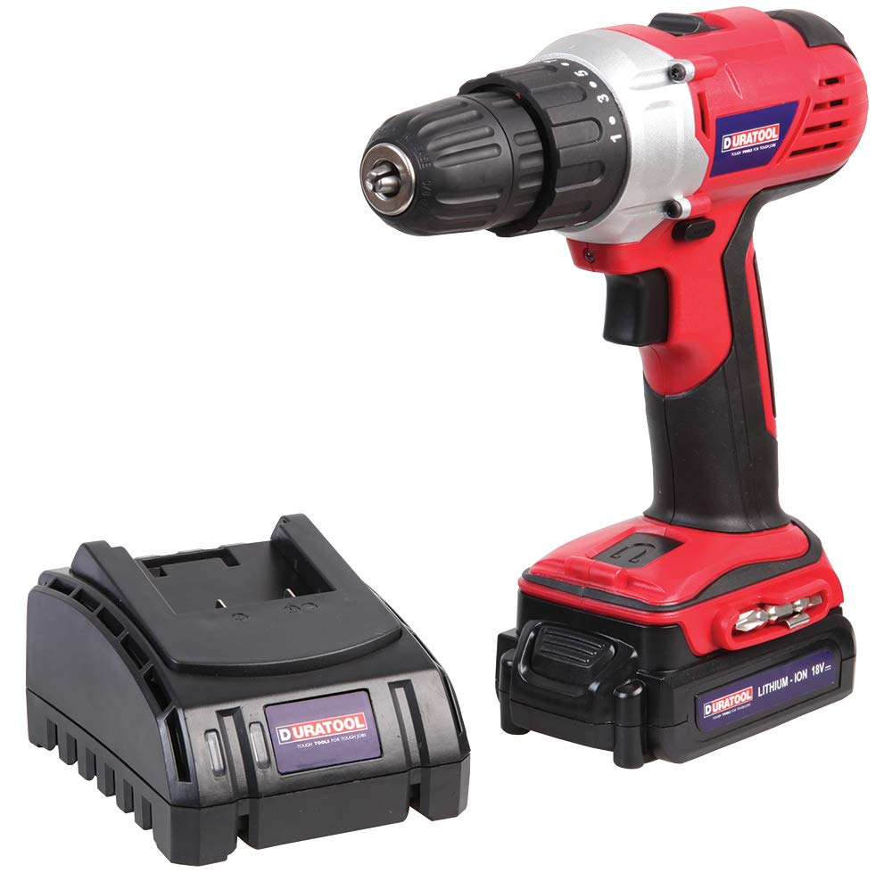 Duratool D03210 1.5Ah Li-Ion Cordless Drill Driver, 18V