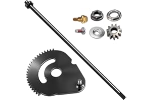 AMTHKNO 738-0919B Steering Shaft and 617-04094 Sector Gear Kit for MTD Troy Bilt 753-04517 738-0919 738-0919A, With 948-0389 710-1309 Steering Rod Cap, Screw and 941-0656A 741-0656A Pinion Gear & Bushing