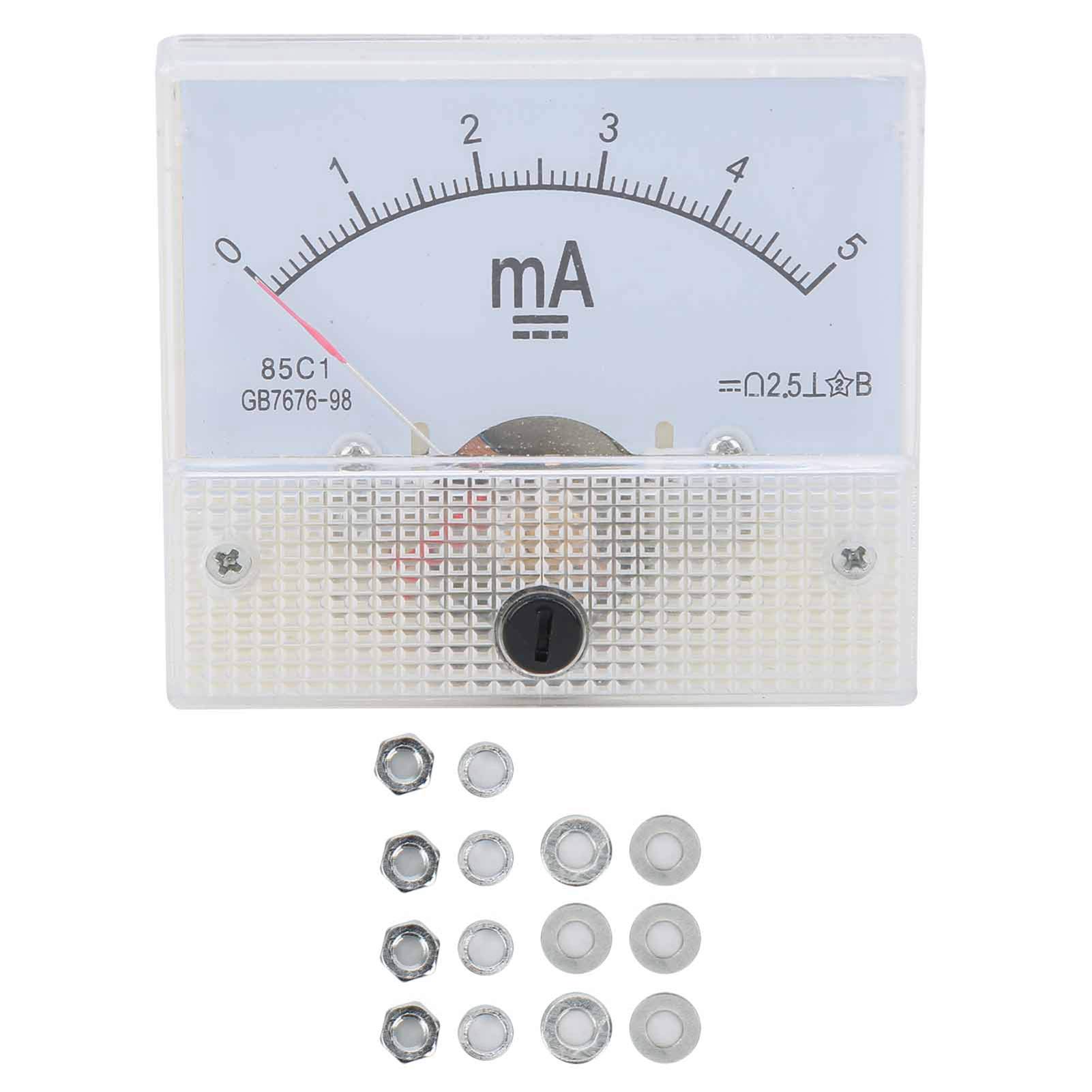 85C1 Analog Current Panel Meter DC 0‑5MA Pointer Amp Ammeter Gauge Meter for Electrical Equipment