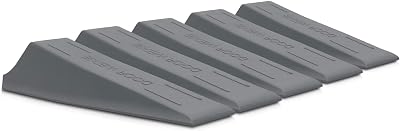 XFORT 5 Pack Heavy Duty Rubber Door Wedge Non-Slip Stopper Grey Home Office