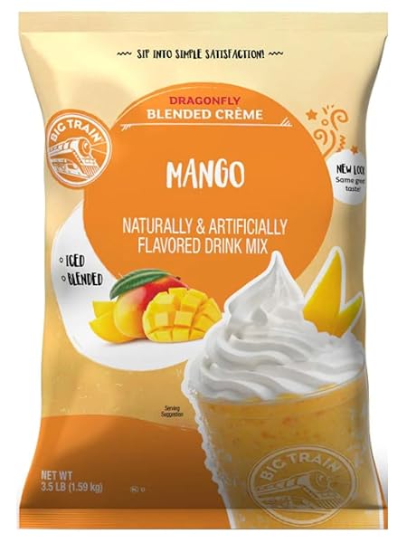 BIG TRAIN DRAGONFLY MANGO BLENDED CRÈME BEVERAGE MIX, 3.5 POUND (PACK OF 1)