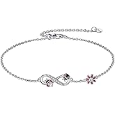 POPLYKE 925 Sterling Silver Bracelets Double Layered Chain Bracelet for Women Jewelry