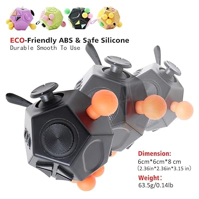 Buy Vcostore 12 Sided Fidget Cube Dodecagon Fidget Toy Decompression For Add Adhd Autism Kids And Adults Black Orange Online In Indonesia B07wj3ltxx