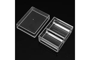 Poker Chip Tray Case,Clear Trays2 Slots - Chip Clear Acrylic Poker Chip Carrier Holds 40 Standard-Sized Chips for Beginners a