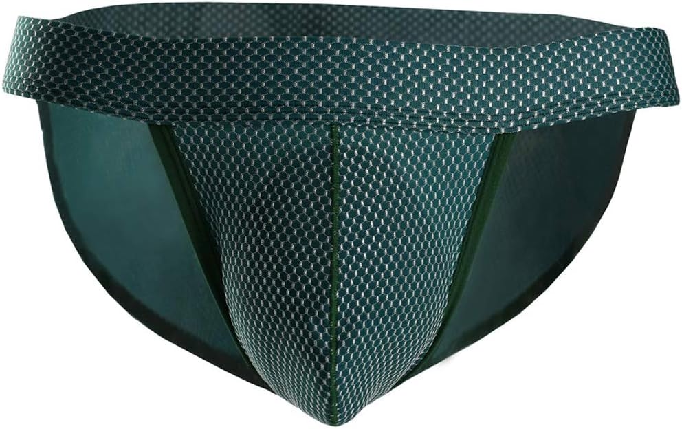 Leories Men's Low Rise Briefs Underwear Breathable Mesh Bikini Briefs