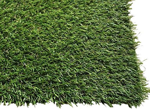 PZG 1-inch Artificial Grass Patch w/ Drainage Holes &amp; Rubber Backing | 4-Tone Realistic Synthetic Grass Mat | Heavy &amp; Soft Pet Turf | Lead-Free Fake Grass for Dogs or Outdoor Decor | Size: 12' x 6'