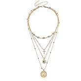 QLYOVWE Gold Cross Necklace 14K Gold Plated Layered Necklaces Dainty Turquoise Cross Charm Necklace Delicate Faith Jewelry Christmas Birthday Gift for Women