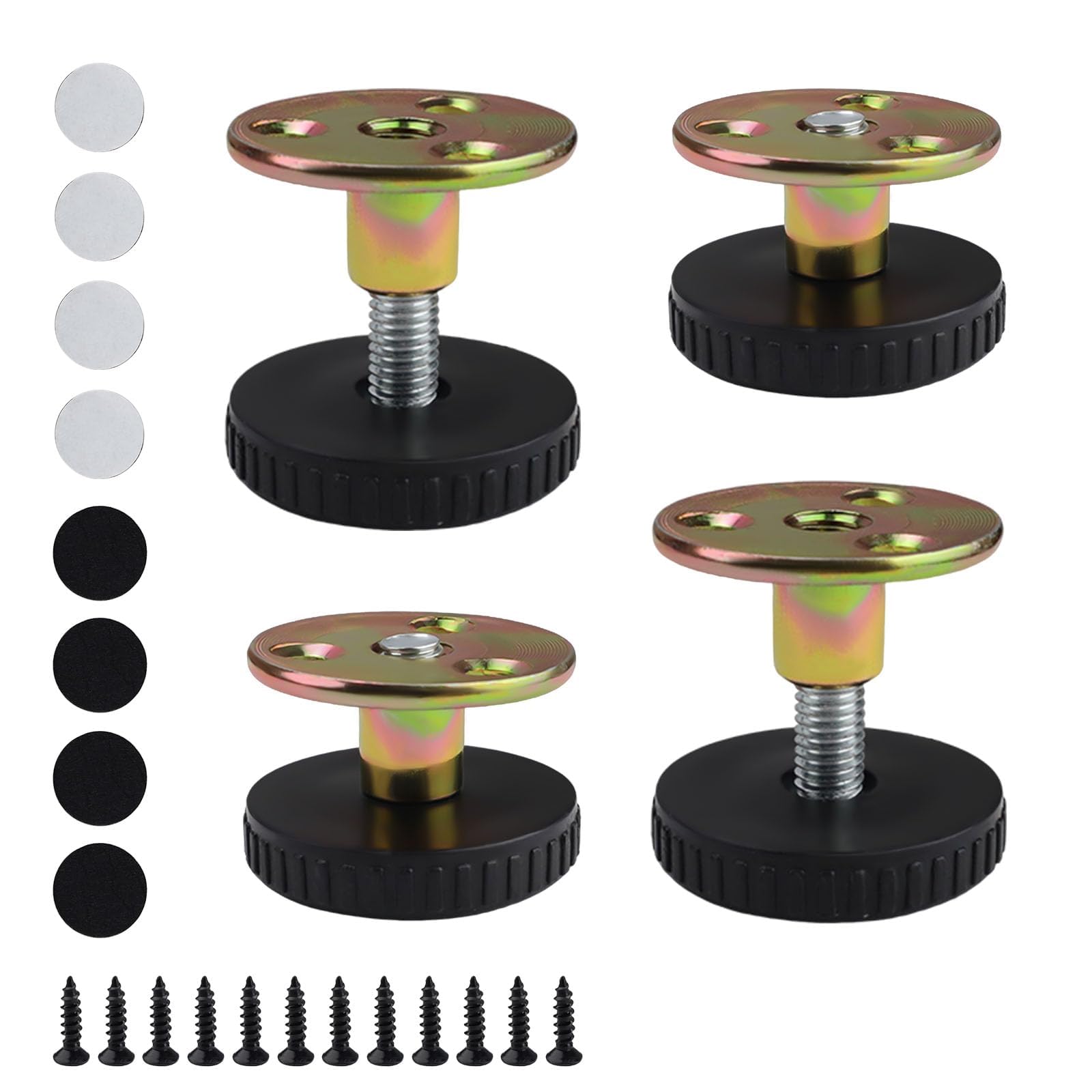 HERKINDNESS Adjustable Feet 27-40mm, 4 Pieces Adjustable Levelling Feet, Table Leg Extenders with Mounting Accessories, Super Load Bearing Capacity, for Tables, Cabinets, Sofas, Beds