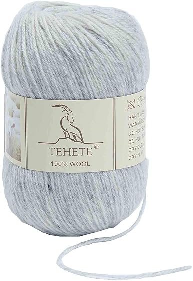 Amazon Tehete 編み物とかぎ針編みの毛糸のための100 ウール糸 柔らかくて豪華 6玉セット 3ply 1玉あたり50g 250m Grey 毛糸 編み糸 通販