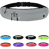 WATERFLY Running Belt Fanny Pack: Runner Marathon Jogging Waist Pack Sport Workout Exercise Fitness Phone Holder Belt for Men Women Jogger Slim Waistband