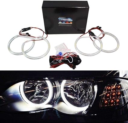 ijdmtoy 7000 K Xenon Blanco 284-smd LED Angel Eyes halo Ring Kit ...