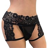Mens Lace Panties Sexy Underwear Boxer Briefs Pouch Underwear Lingerie for Men Bikini Briefs Sissy Pouch Crossdress Panties