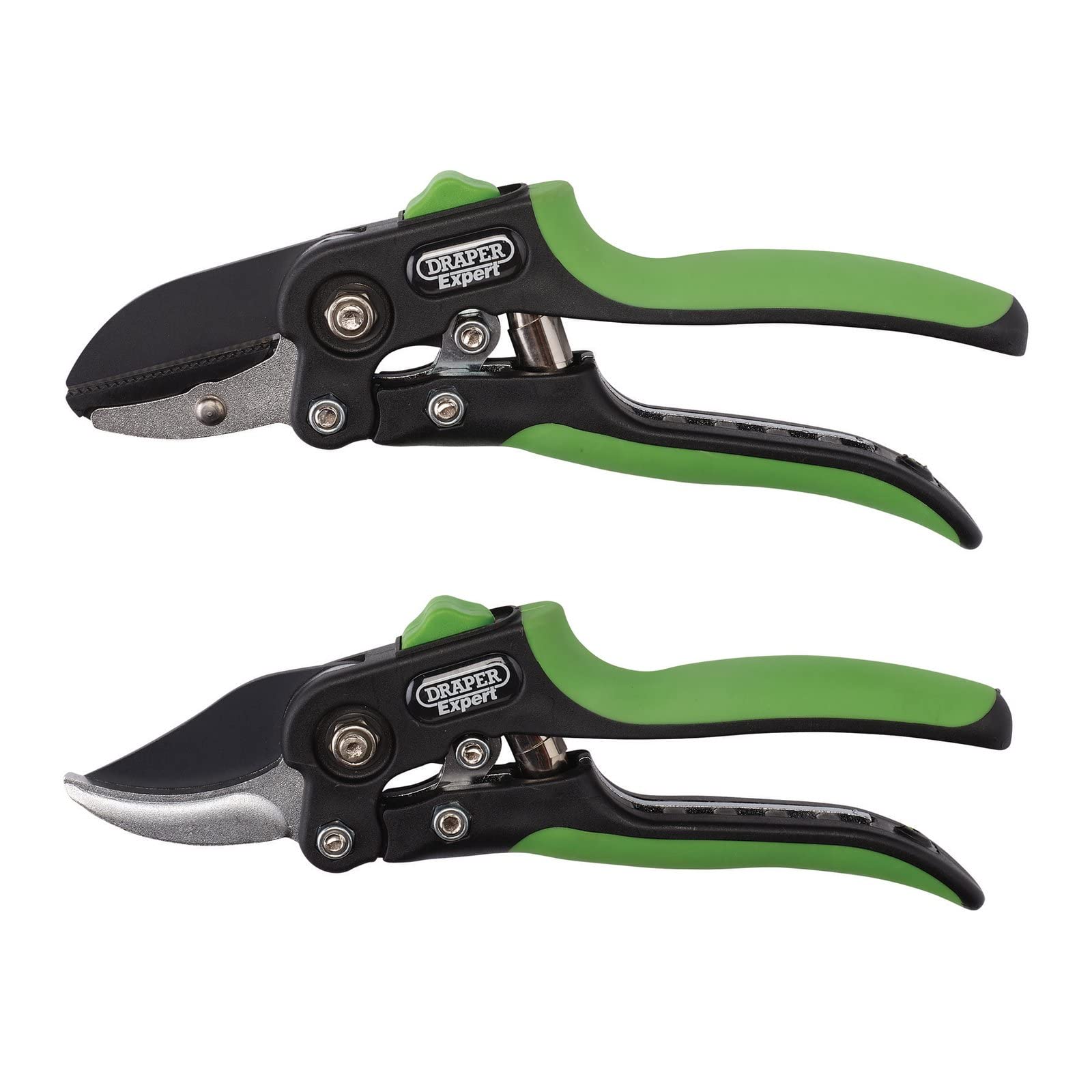 Draper Expert 200mm Bypass & Anvil Secateurs Pruner | Garden Tools Set-2 Piece | Pruning Gardening Hand Tools | Heavy Duty Garden Cutting Tool | Carbon Steel Blades | 08986