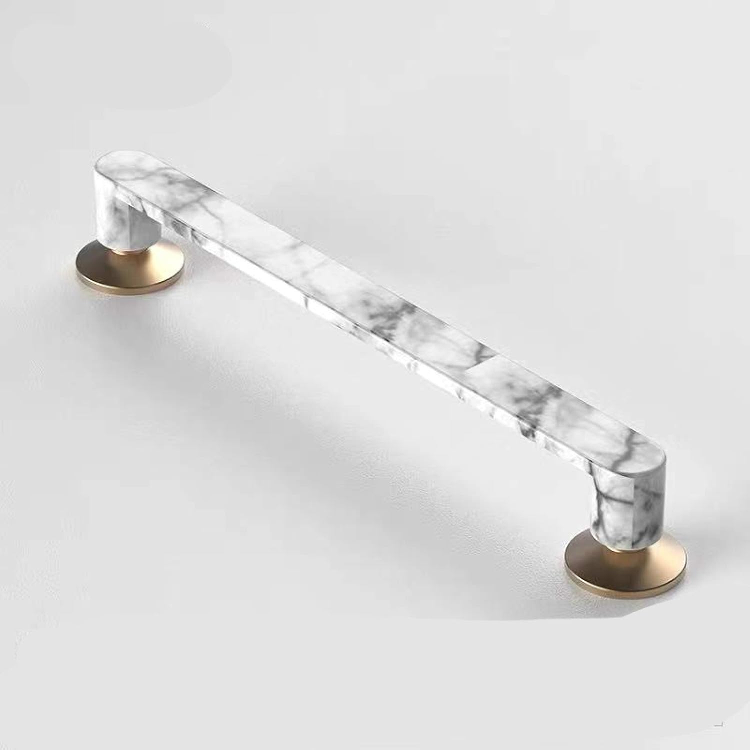 CLSMYLFB Schubladengriffe, weiß, Marmor, Zinklegierung, Schrankgriff