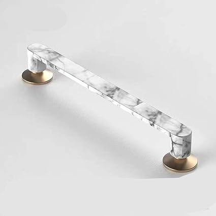 CLSMYLFB Schubladengriffe, weiß, Marmor, Zinklegierung, Schrankgriff