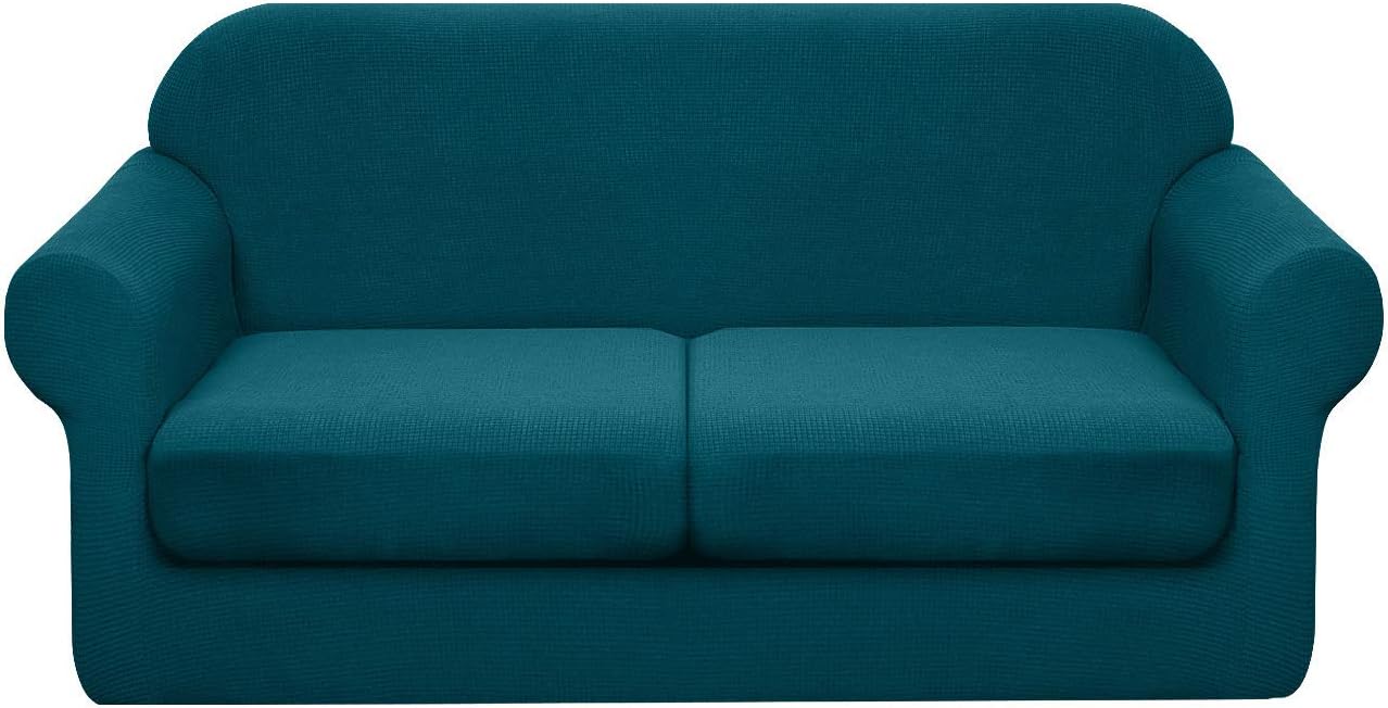 Granbest 4 Piece Premium Water-Repellent Sofa Slipcover for 3 Cushion Couch High Stretch Sofa Cover for 3 seat Sofa Super Soft Fabric Couch Cover for Dogs Pets Furniture Cover (Large, Khaki): Furniture & Decor