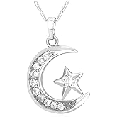 U7 Allah Necklace for Women/Men, 18K Gold Plated Square/Oval/Coin/Heart/Crescent Moon Islamic Pendant Necklace Muslim Jewelry with Chain