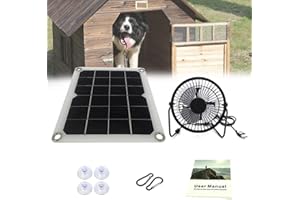 S-SNAIL-OO Solar Panel Powered Fan Mini Ventilator 10w/5w Exhaust Fan for Greenhouse Motorhome House Chicken House Outdoor Ventilation Equipment Ventilator for Pets 10W